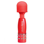 Фиолетово-белый жезловый мини-вибратор с кристаллами mini massager