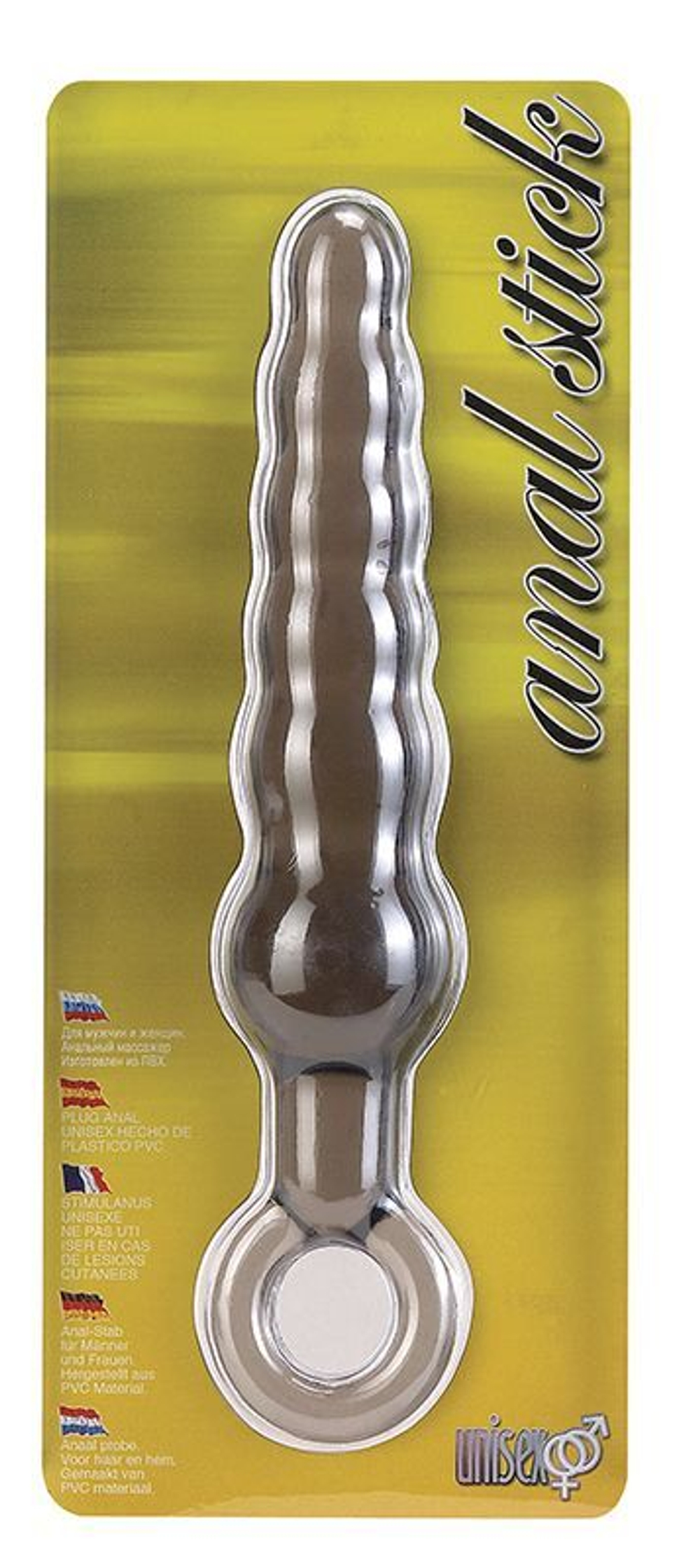 Дымчатая фигурная анальная ёлочка anal stick - 14 см.