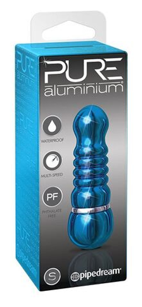 Голубой алюминиевый вибратор blue small - 7,5 см.