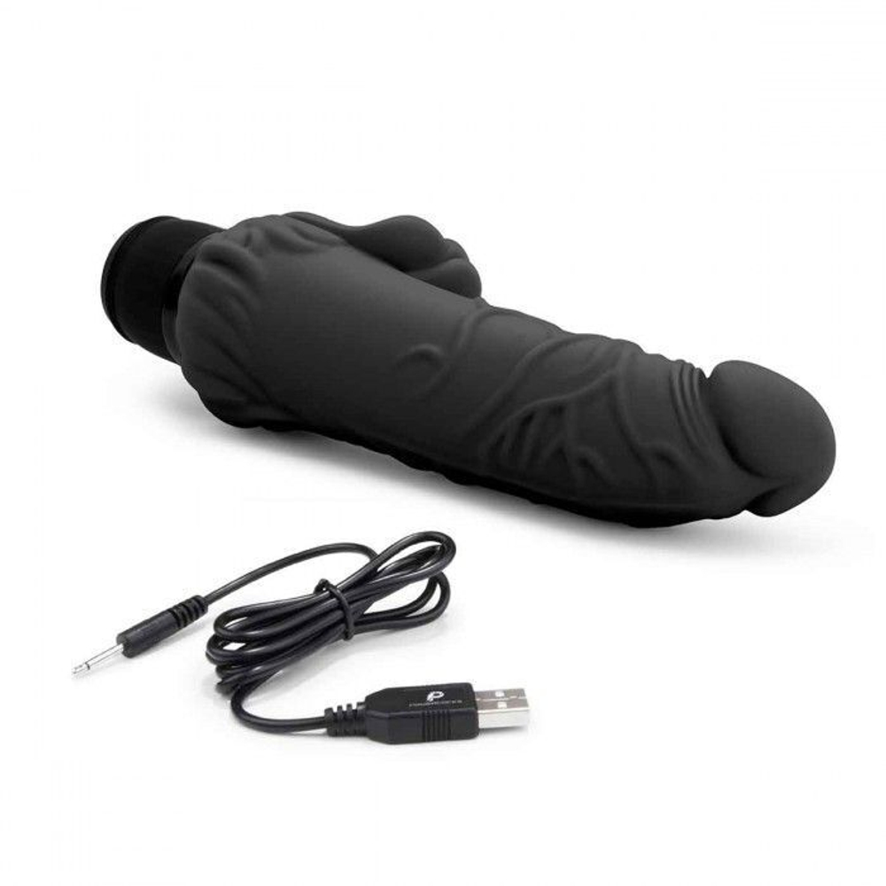Вибратор-реалистик с клиторальными лепестками 7  Realistic Vibrator - 21,5 см.