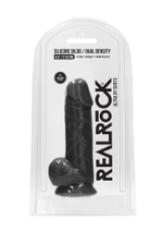 Черный фаллоимитатор realistic cock with scrotum