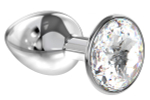 Металическая анальная пробка diamond sparkle с кристаллом