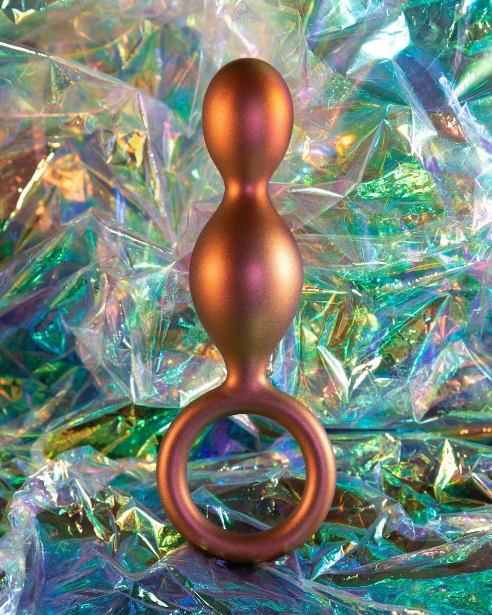 Анальная виброёлочка triplet anal beads - 14 см.