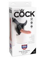 Телесный страпон strap-on harness cock - 15,2 см.