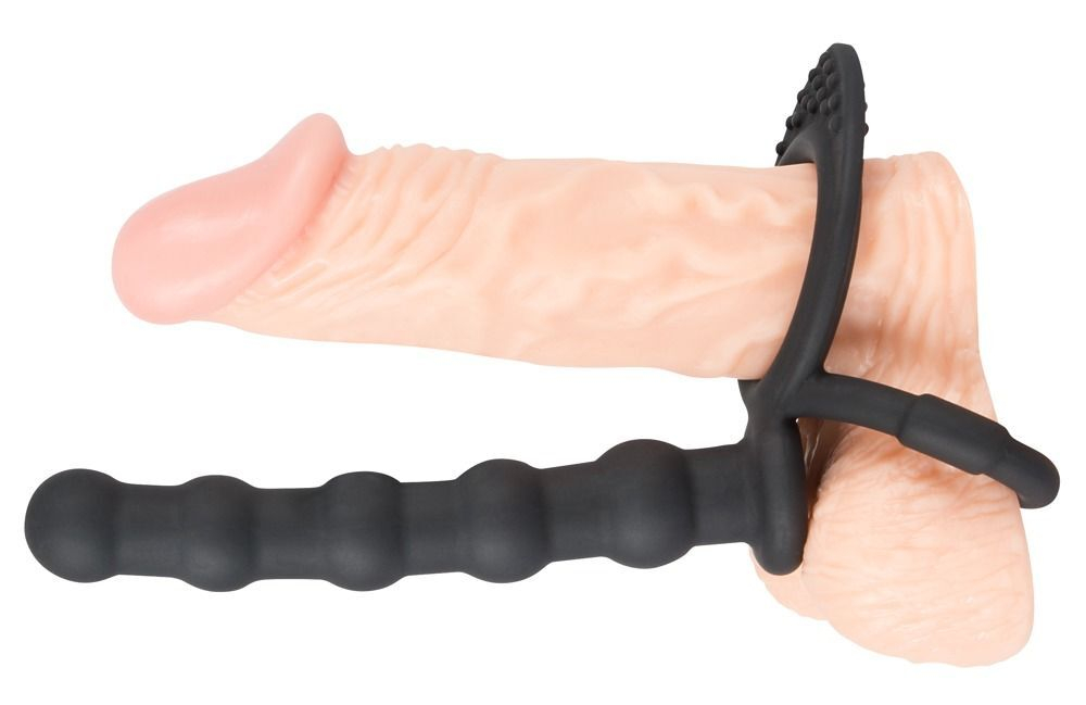 Насадка на пенис для двойного проникновения cock & ball ring