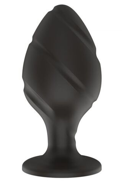 Силиконовая анальная пробка с ложбинками по диагонали