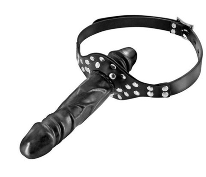 Черный кляп-фаллоимитатор double penis gag