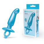 Голубая анальная пробка для массажа простаты hither silicone prostate plug - 14,3 см.