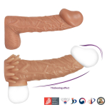 Телесная насадка с усиками и открытой головкой nude sleeve m - 12 см.