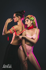 Красный ошейник circus с поводком