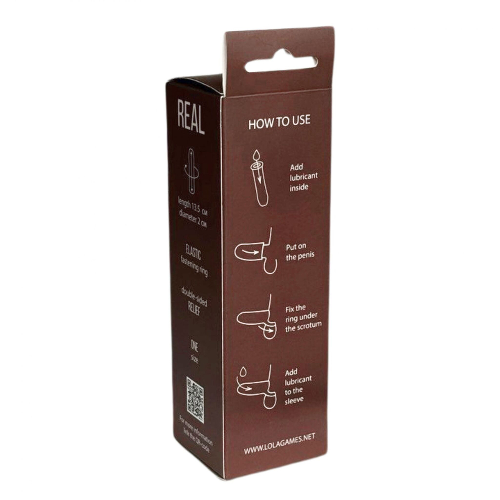 Телесный фаллоудлинитель extra size bubbles - 15,5 см.