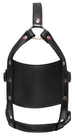 Черный намордник с кляпом-шаром head harness with a gag