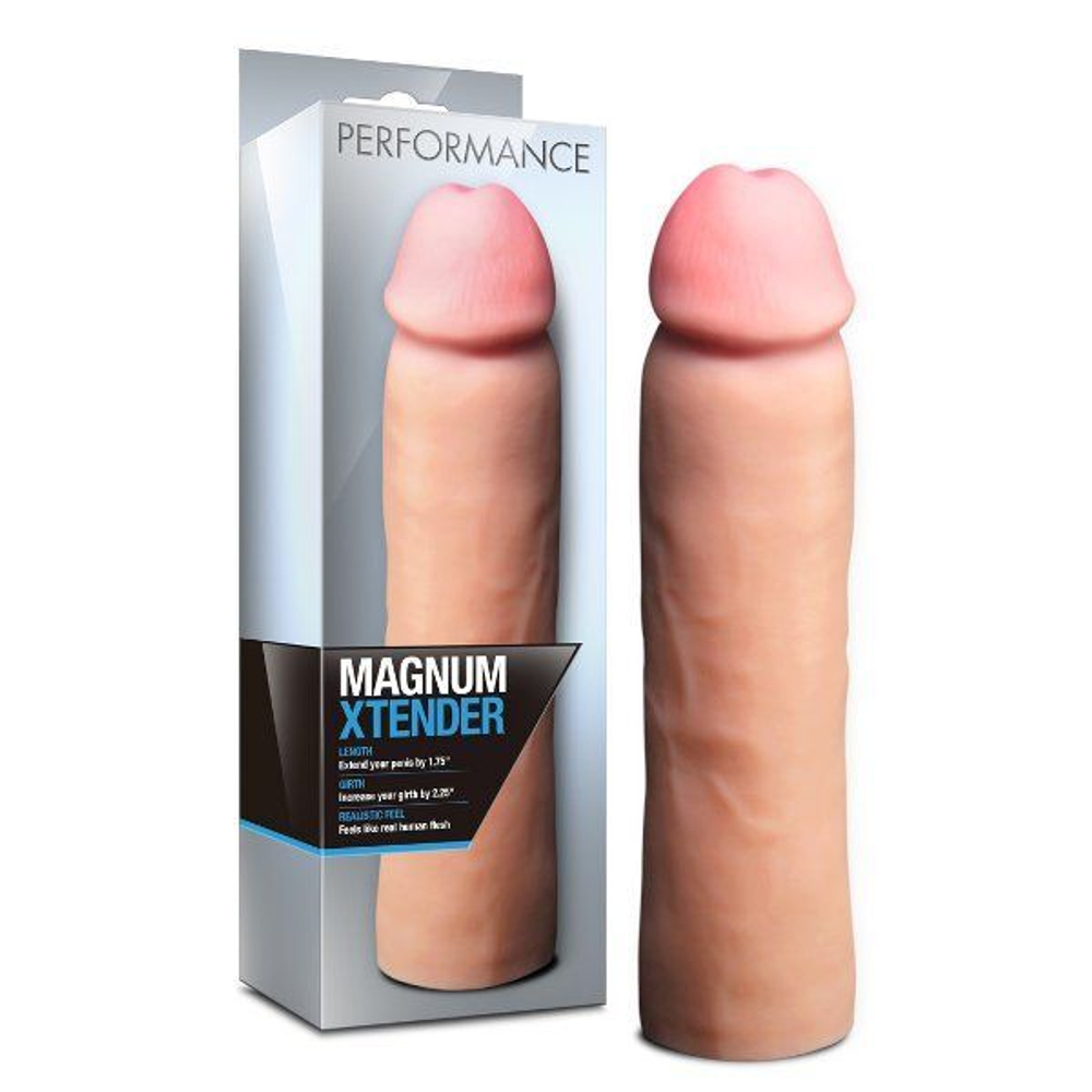 Телесная фаллическая насадка на пенис magnum xtender - 23 см.