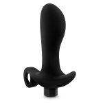 Черный анальный вибратор silicone vibrating prostate massager 01 - 10,8 см.