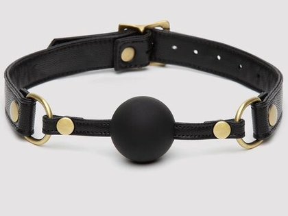 Черный кляп-шар bound to you faux leather ball gag