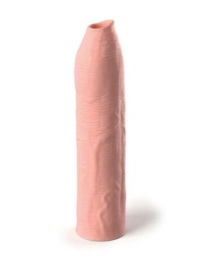Телесная насадка-удлинитель uncut silicone penis enhancer - 17,8 см.