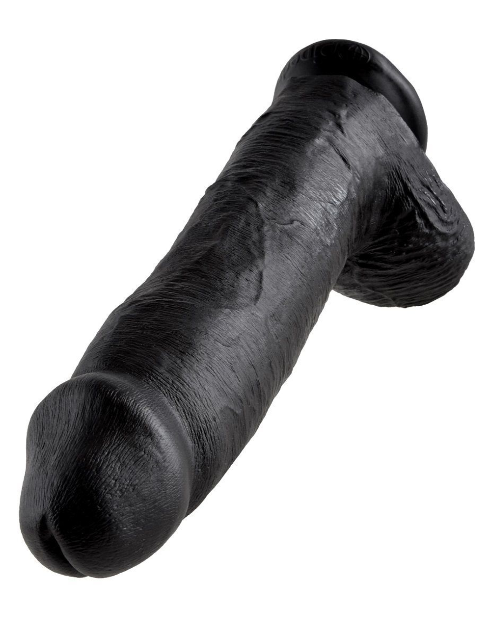 Чёрный фаллоимитатор-гигант 12  cock with balls - 30,5 см.