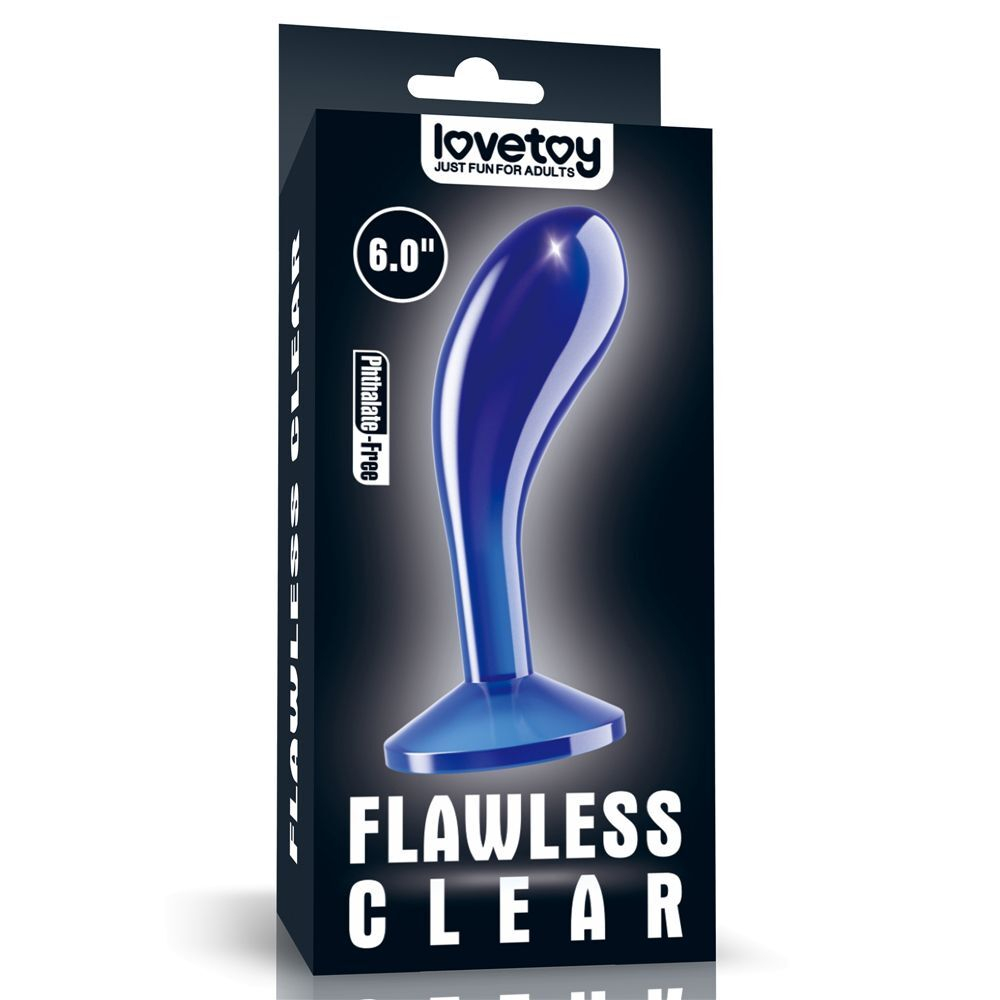 Синяя анальная втулка flawless clear prostate plug 6.0 - 15 см.