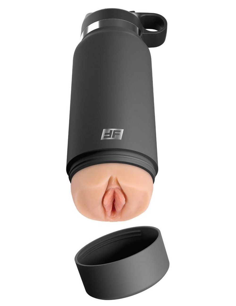 Серый мастурбатор в виде бутылки f*ck flask