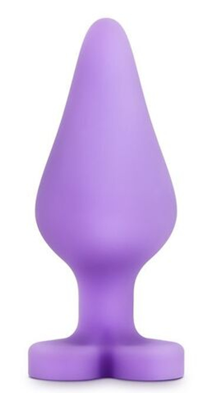 Фиолетовая анальная пробка naughty candy heart do me now - 8,9 см.