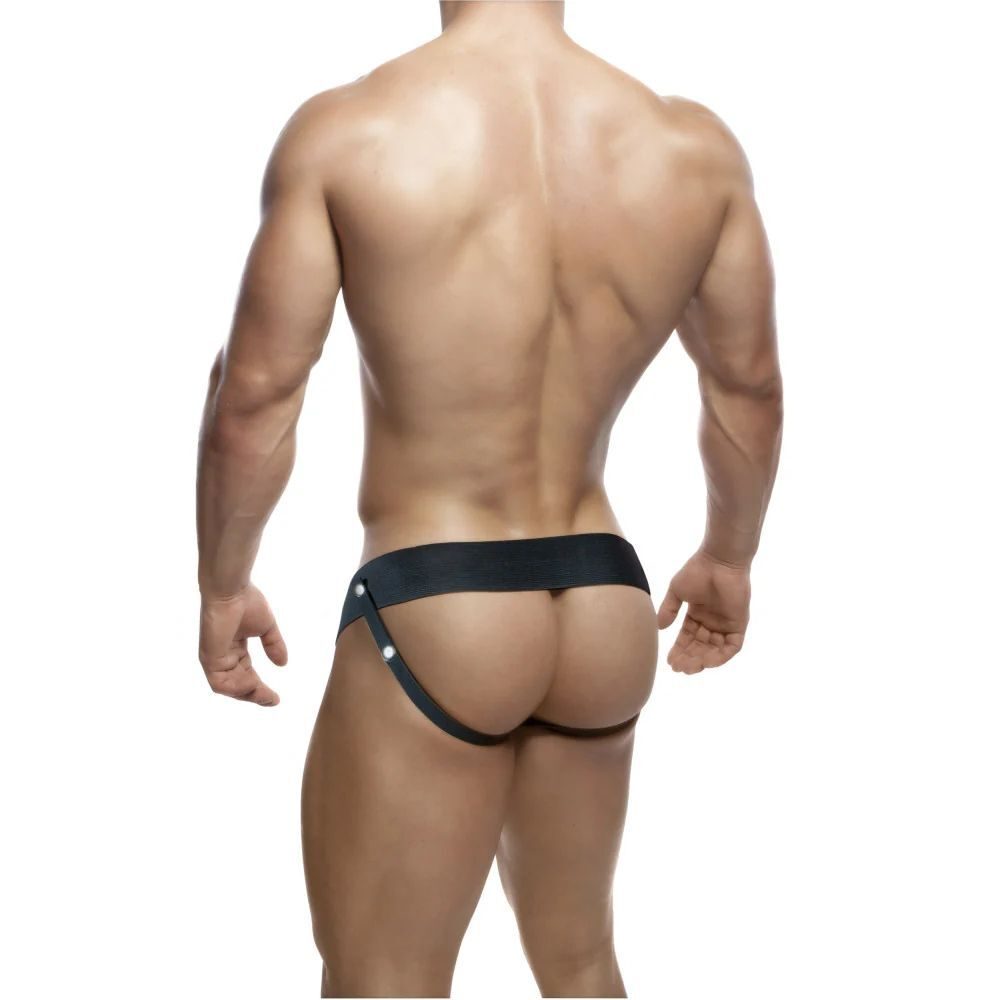 Телесный фаллопротез на черных эластичных ремнях 7 inch hollow strap on - 17 см.