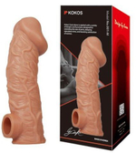 Телесная насадка на фаллос с отверстием для мошонки cock sleeve 001 size l - 17,6 см.