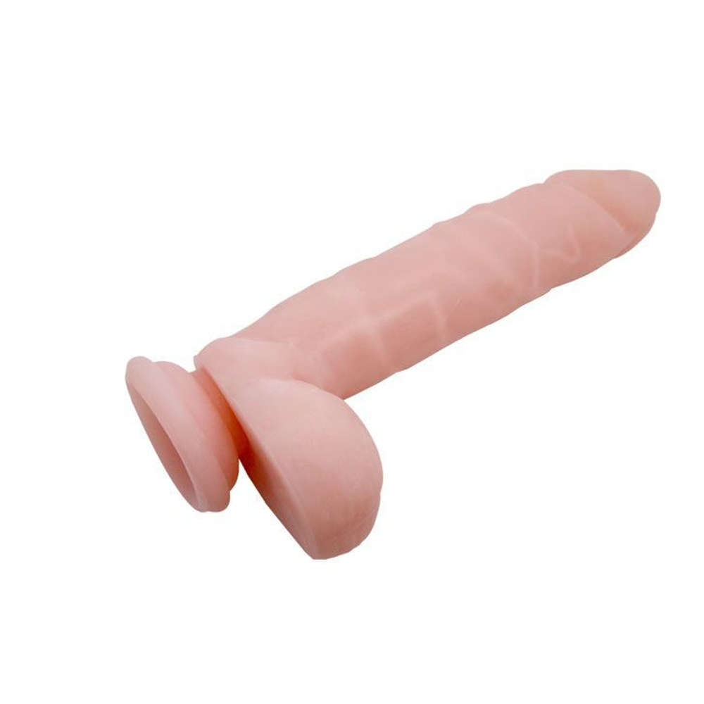 Телесный фаллоимитатор с присоской super dildo - 21 см.