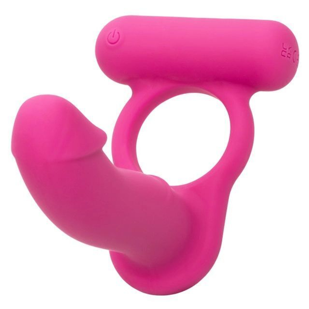 Розовая насадка для двойного проникновения silicone rechargeable double diver