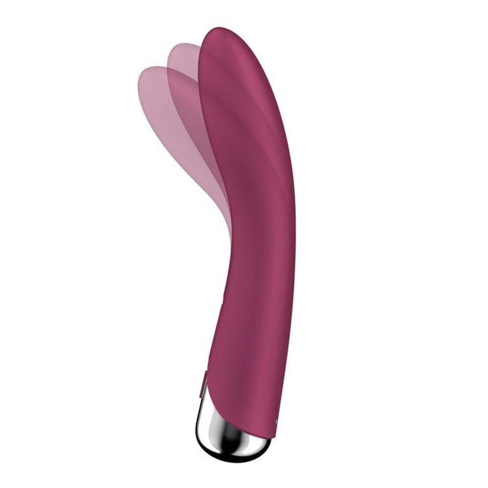 Малиновый вибратор-ротатор spinning vibe 1 - 18 см.