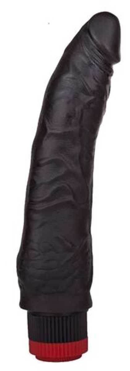 Чёрный вибратор-реалистик без мошонки - 17,5 см.