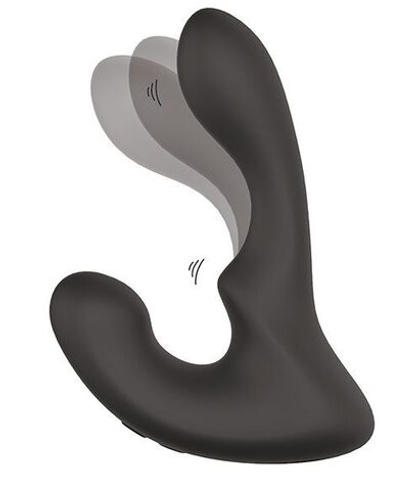 Чёрный массажер простаты с 2 моторами booty rocker