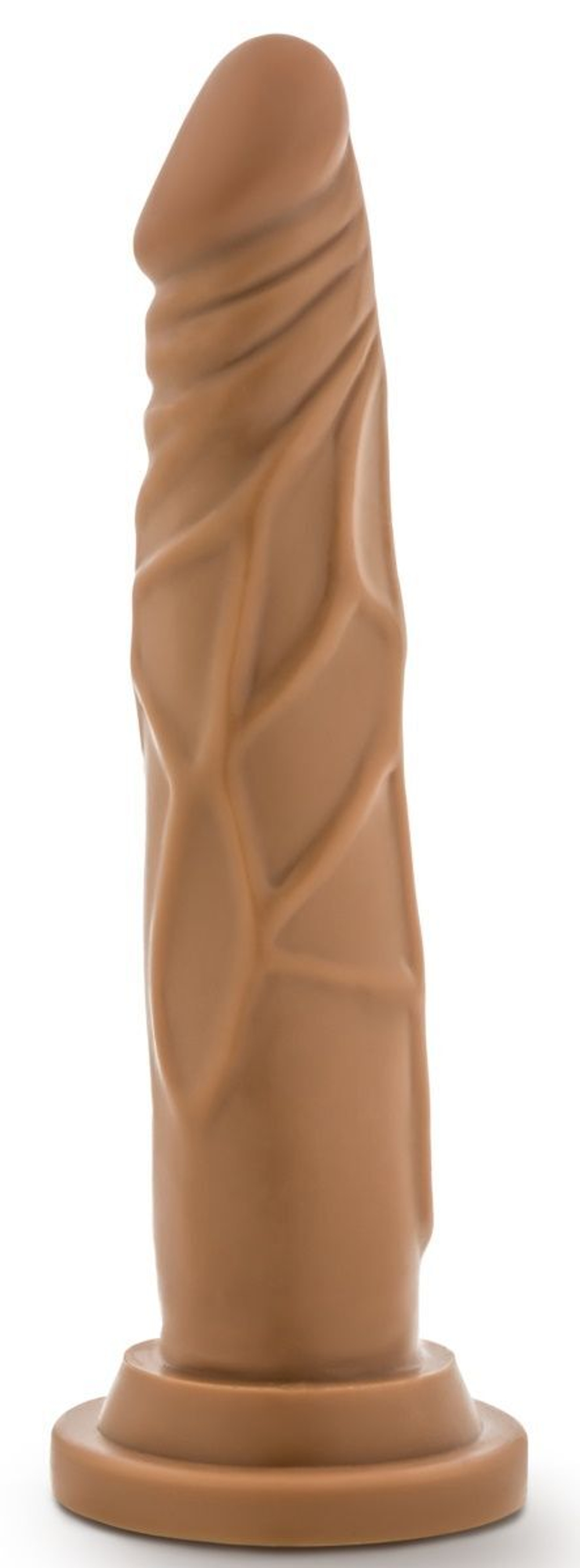 Кофейный фаллоимитатор без мошонки dr. skin realistic cock basic 7.5 - 19 см.