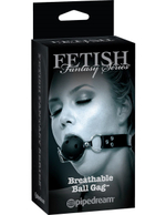 Черный кляп с дырочками breathable ball gag