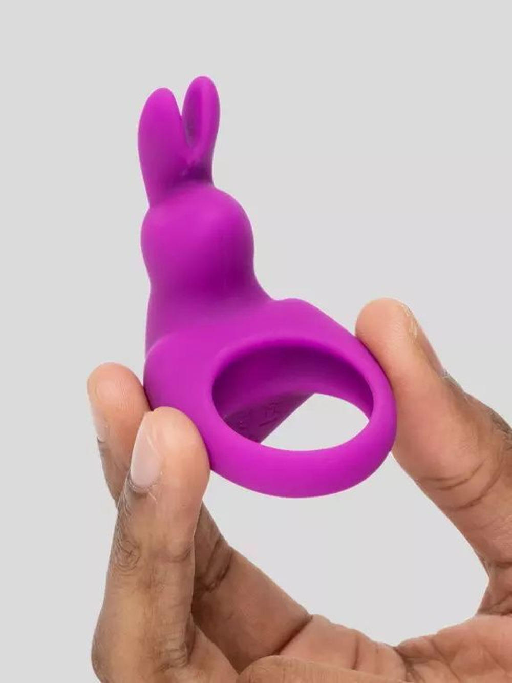 Фиолетовое эрекционное виброкольцо happy rabbit cock ring kit