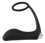 Черное эрекционное кольцо с анальной вибропробкой vibrating ring & plug
