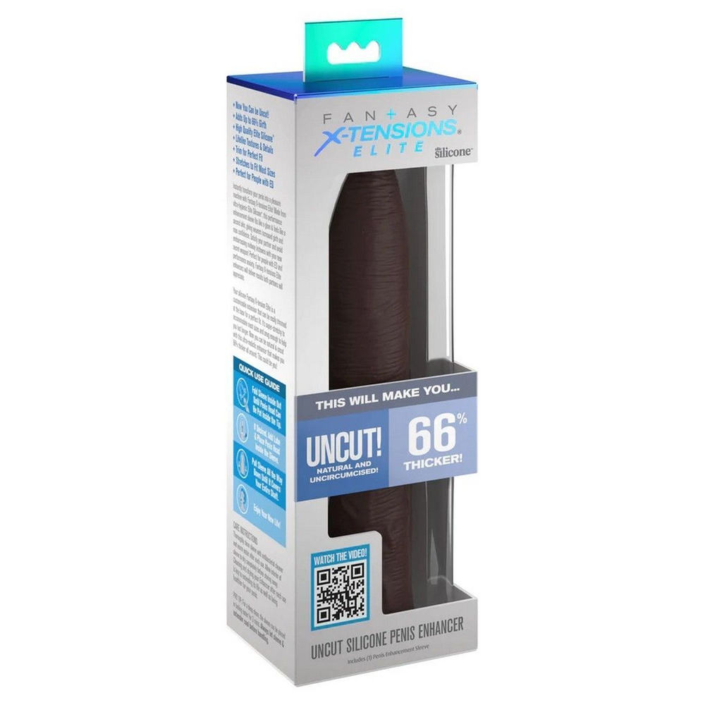 Насадка-удлинитель uncut silicone penis enhancer - 17,8 см.