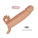 Телесная удлиняющая вибронасадка penis sleeve connor - 17 см.