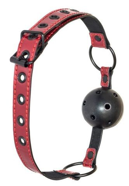 Черно-красный кляп-шарик love bite