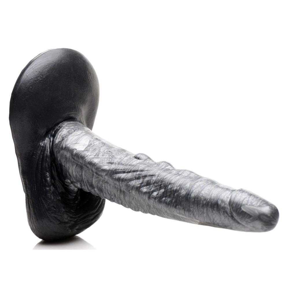 Серый фантазийный фаллоимитатор the gargoyle rock hard silicone dildo - 23,6 см.