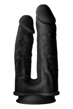 Черный анально-вагинальный фаллоимитатор double penetrator - 19,5 см.