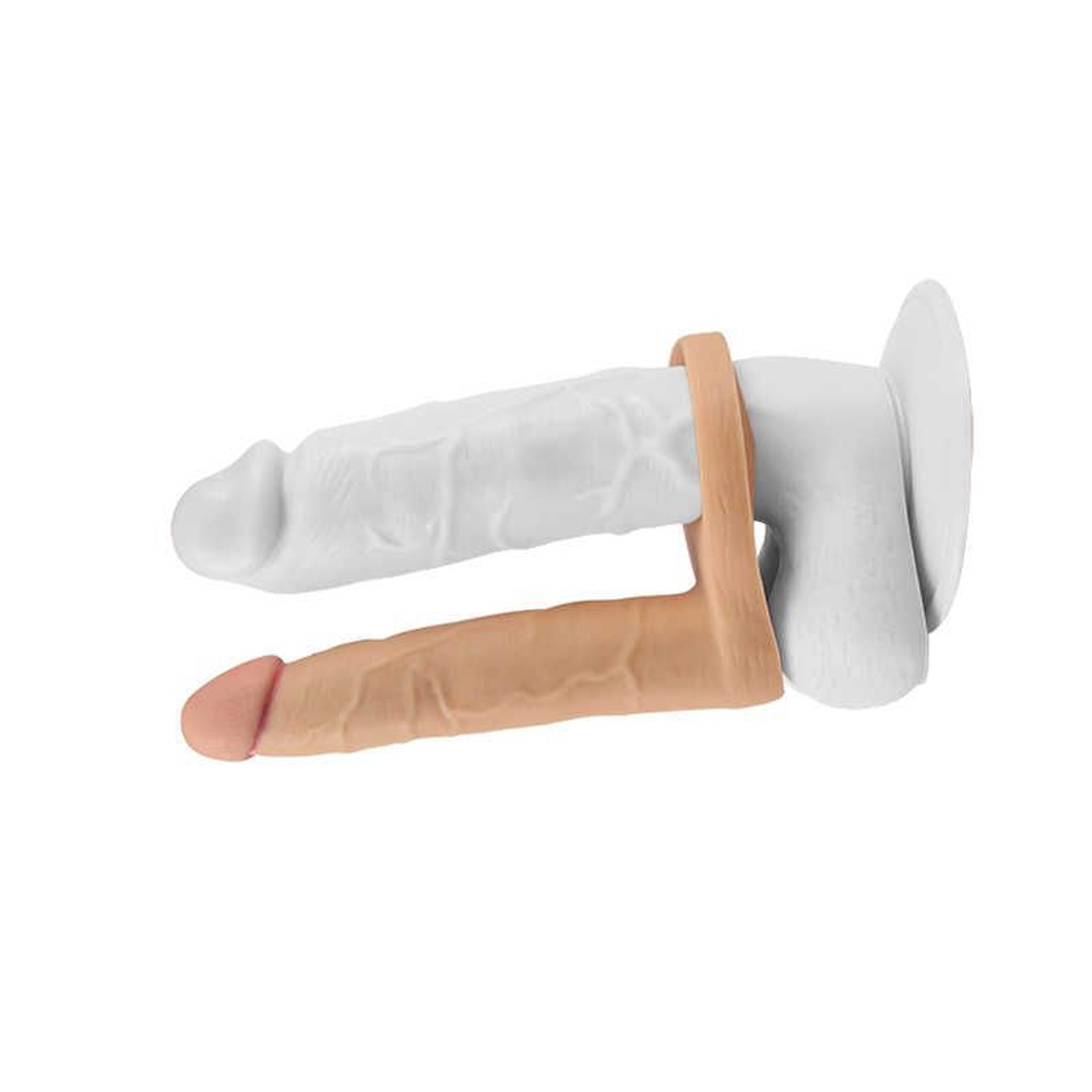 Телесная насадка для двойного проникновения the ultra soft double 6.25 - 15,8 см.