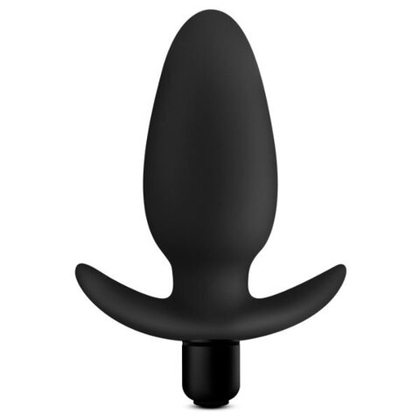 Черная анальная вибропробка silicone saddle plug - 12,1 см.