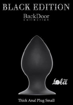 Чёрная анальная пробка thick anal plug small - 7,8 см.