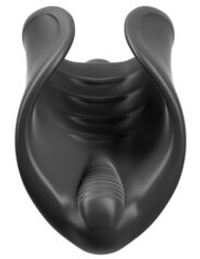 Чёрный мастурбатор vibrating silicone stimulator с вибрацией