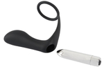 Черное эрекционное кольцо с анальной вибропробкой vibrating ring & plug