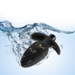 Черная анальная вибропробка silicone saddle plug - 12,1 см.