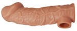 Телесная насадка на фаллос с фиксацией мошонки cock sleeve 001 size m - 15,6 см.