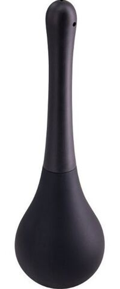 Черный анальный душ squeeze clean с закругленным наконечником