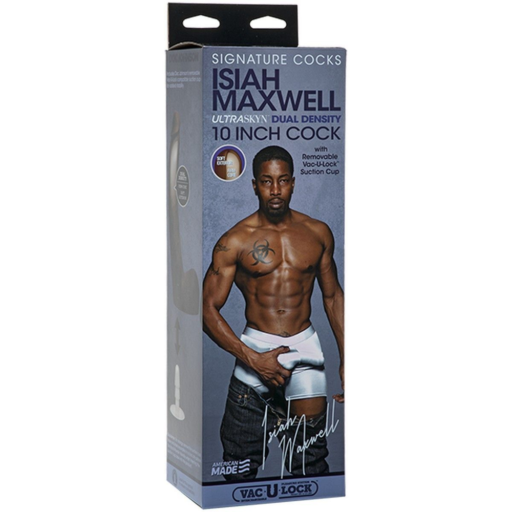 Коричневый фаллоимитатор-реалистик signature cocks isiah maxwell со съемной присоской - 26 см.