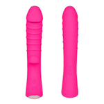 Ярко-розовый вибромассажер 5  Silicone Wild Passion - 19,1 см.